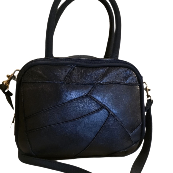 Vintage Boho Leather Patchwork Mini Bag, Starburst Embellished. - Picture 6 of 13